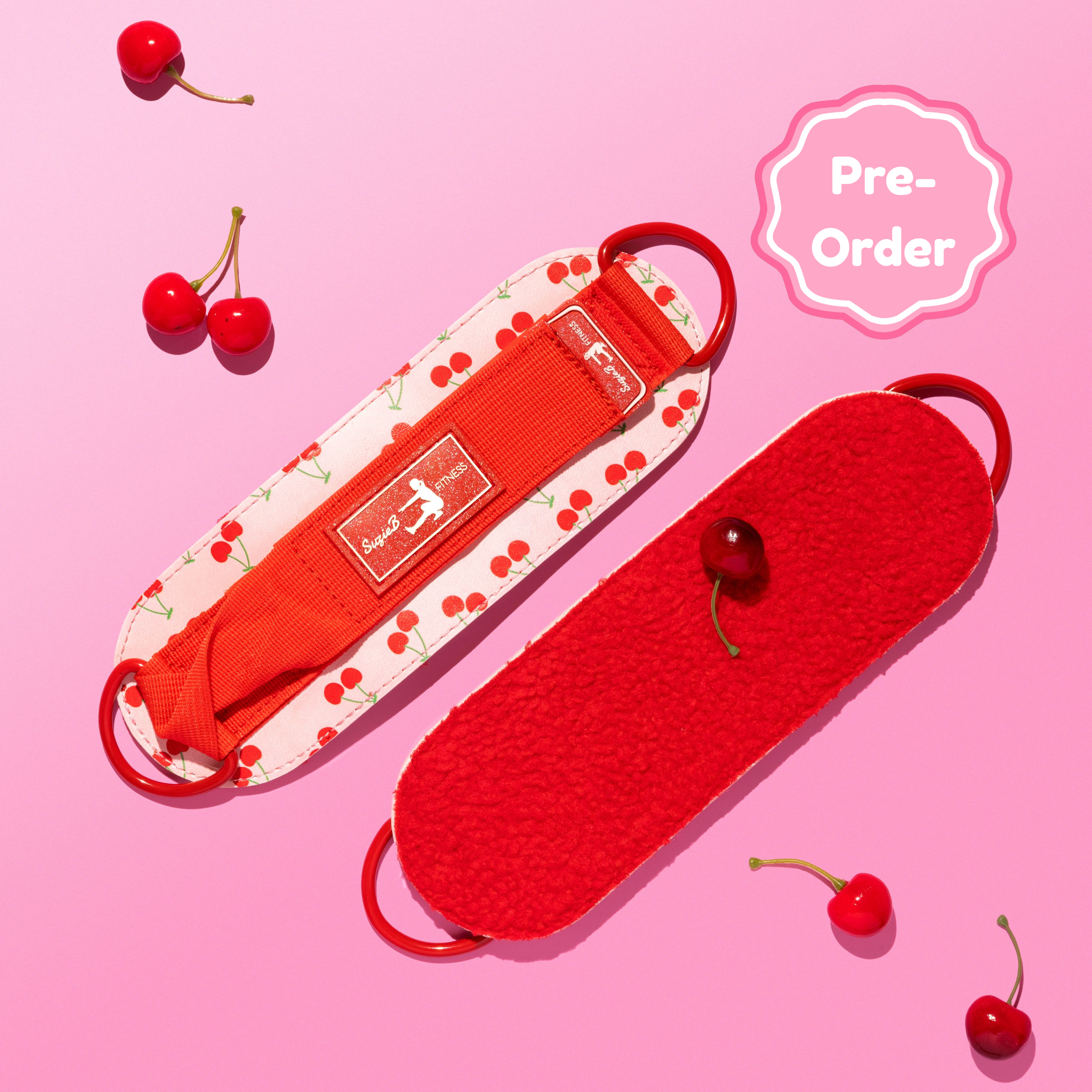 Cherry Print Ankle Straps - SuzieB Fitness