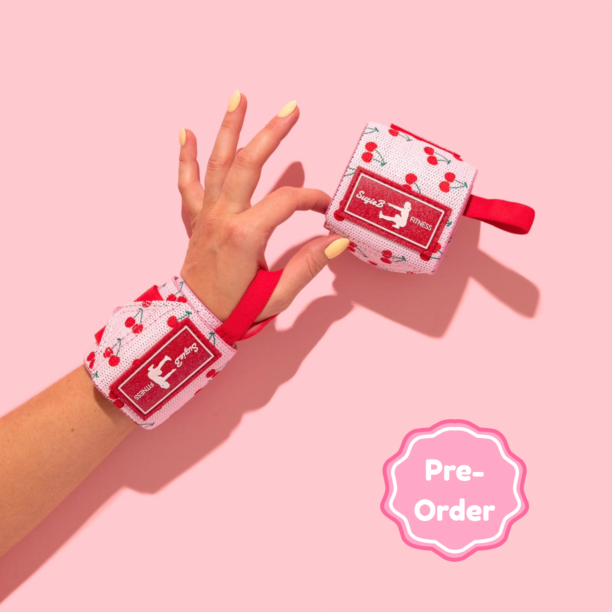 Pre - Order Cherry Wrist Wraps – SuzieB Fitness