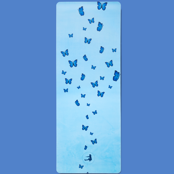 Blue Butterfly Gym Mat