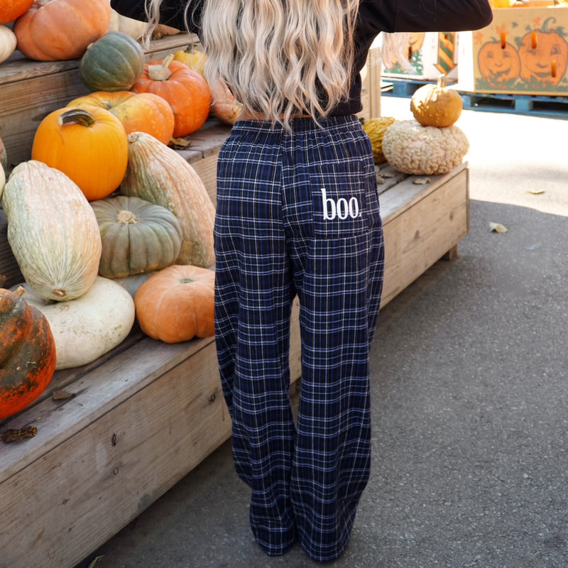 BLACK / NAVY PLAID LOUNGE PANT