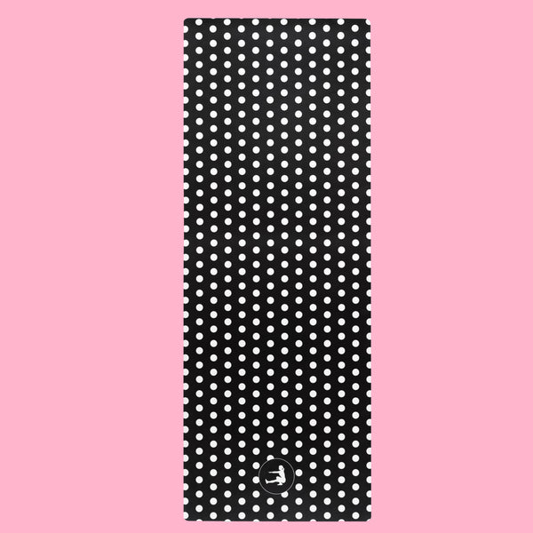 BLACK POLKA DOT WORKOUT MAT