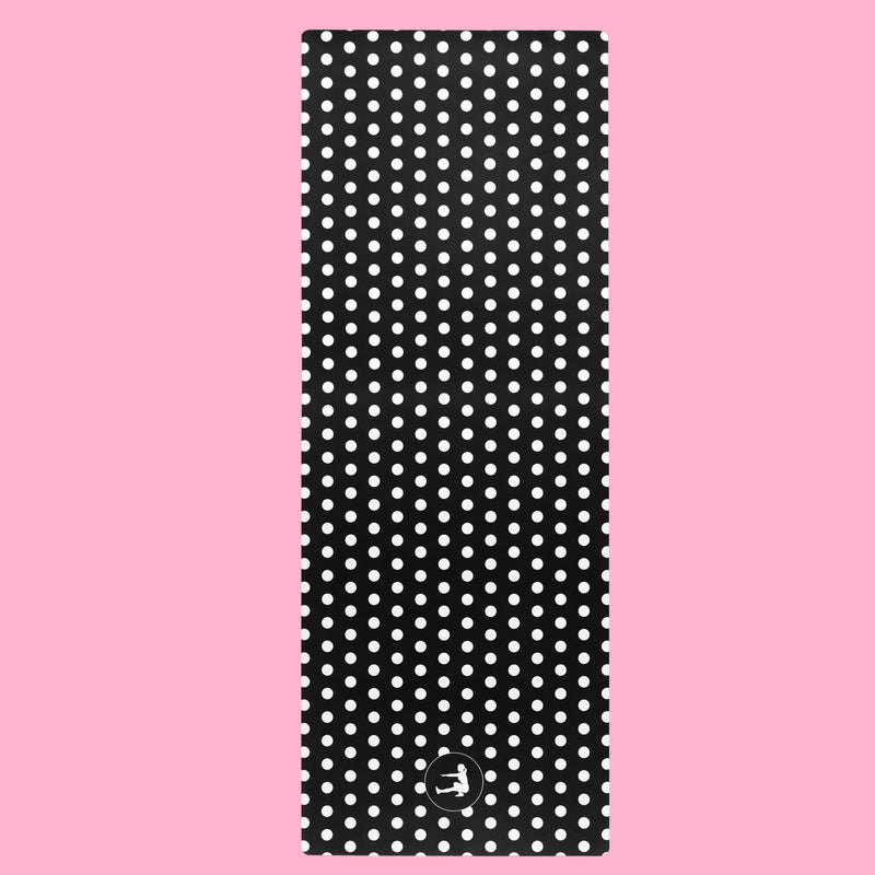 BLACK POLKA DOT WORKOUT MAT