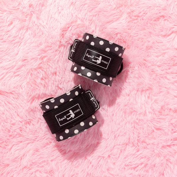 BLACK POLKA DOT ANKLE STRAP