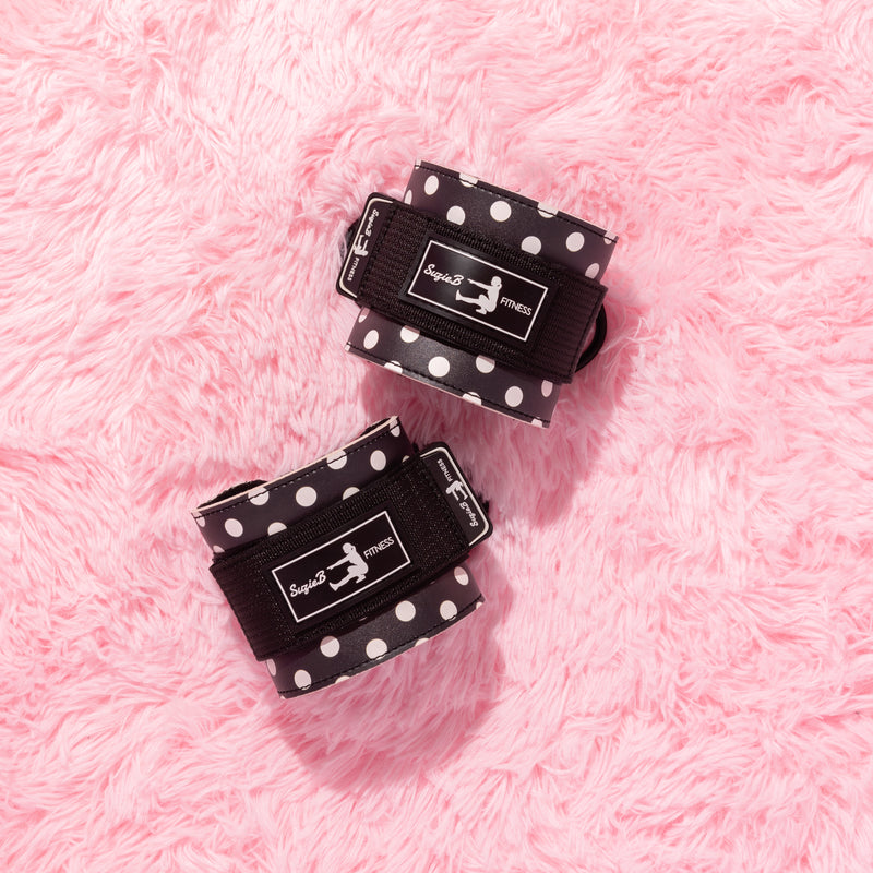 BLACK POLKA DOT ANKLE STRAP