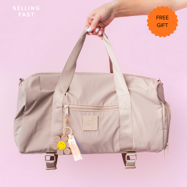 TAN LINES DUFFLE BAG