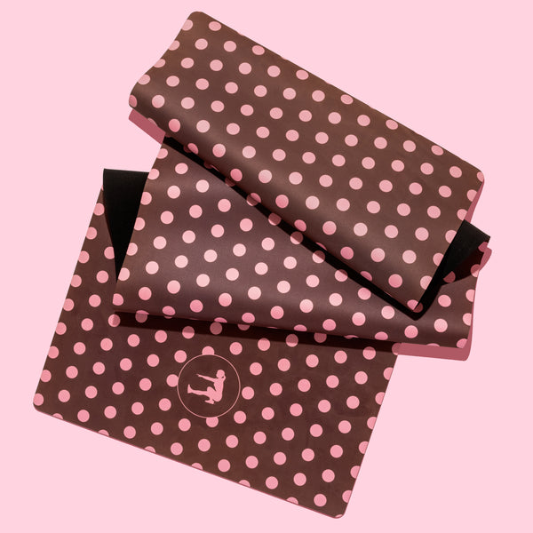 BROWN POLKA DOT WORKOUT MAT