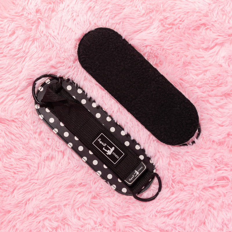 BLACK POLKA DOT ANKLE STRAP