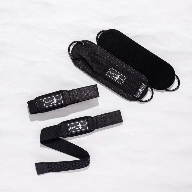 BLACK SPARKLE LIFTING STRAPS