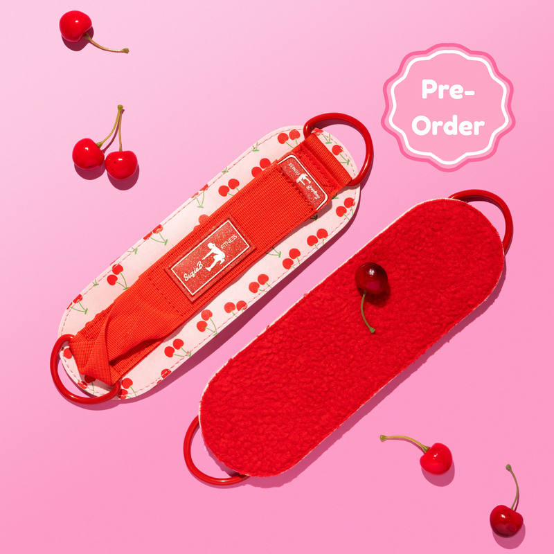 Cherry Print Ankle Straps - SuzieB Fitness