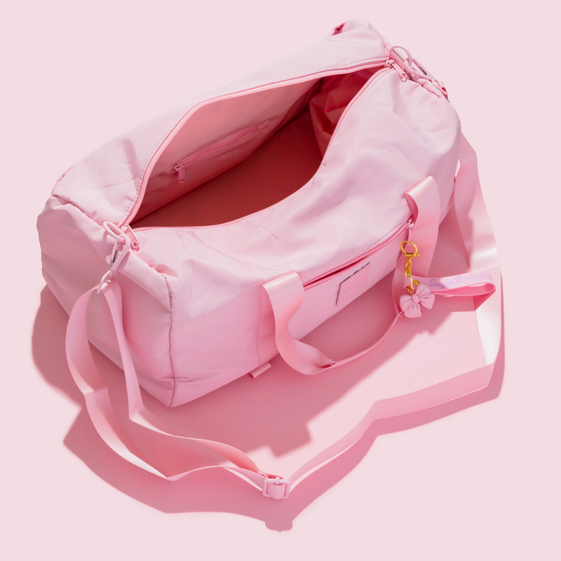 BOW PINK DUFFLE BAG – SuzieB Fitness BOW PINK DUFFLE BAG – SuzieB Fitness