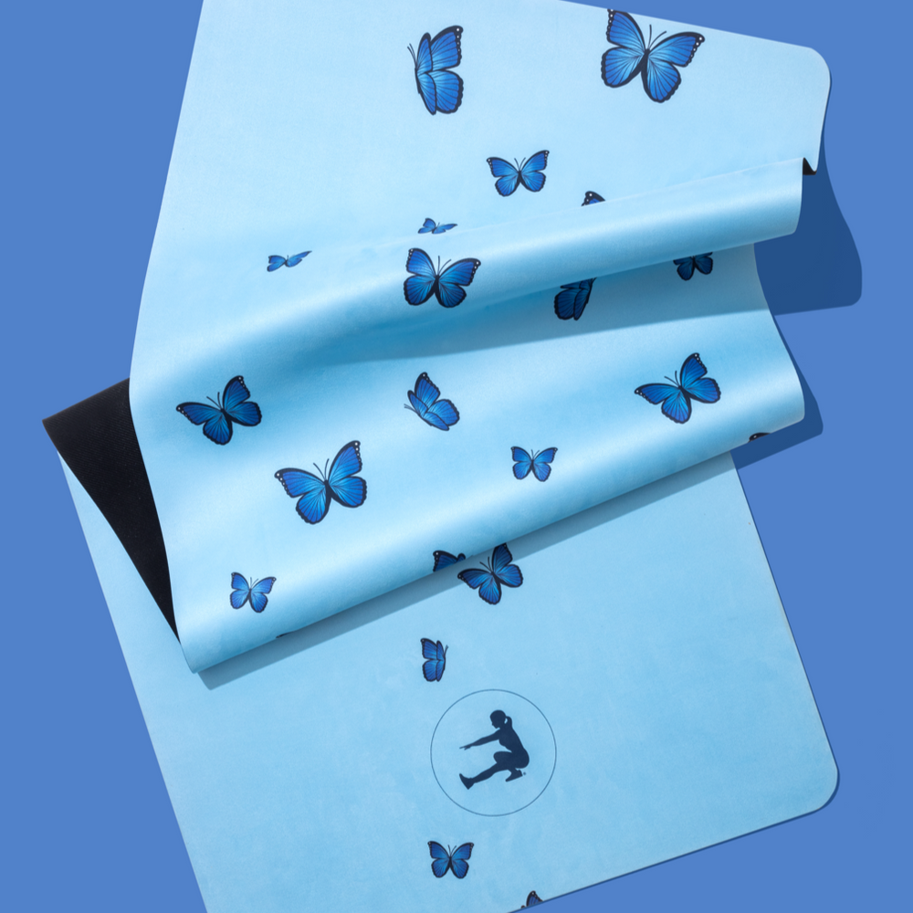 BLUE BUTTERFLY WORKOUT MAT – SuzieB Fitness
