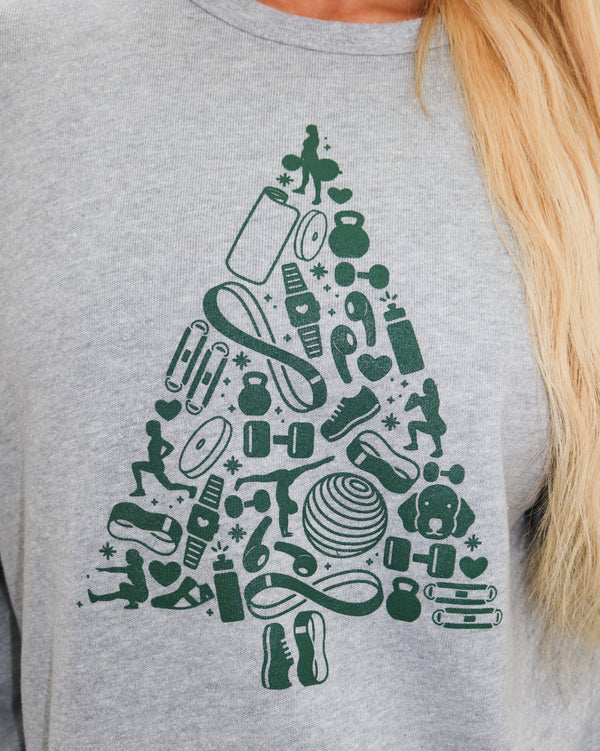 GREY FITNESS TREE PULLOVER