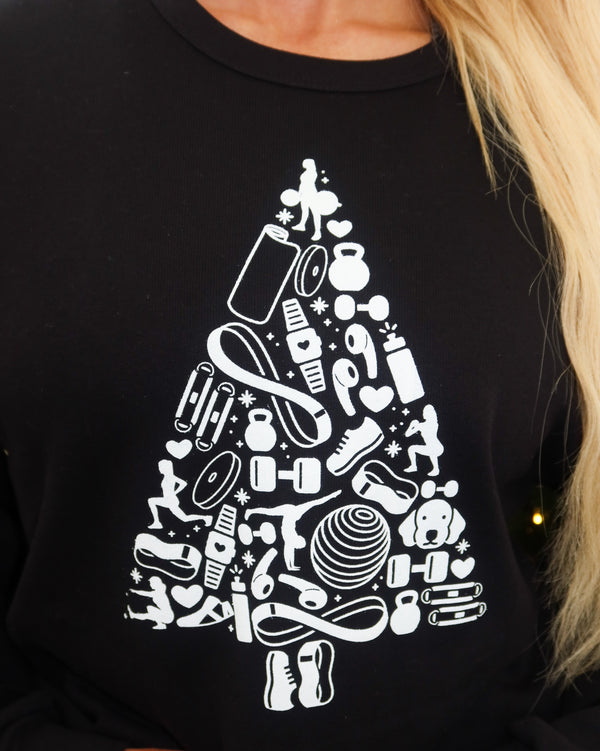 BLACK FITNESS TREE PULLOVER