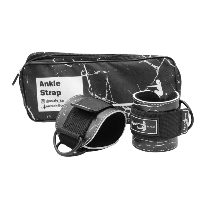 BLACK MARBLE ANKLE STRAPS